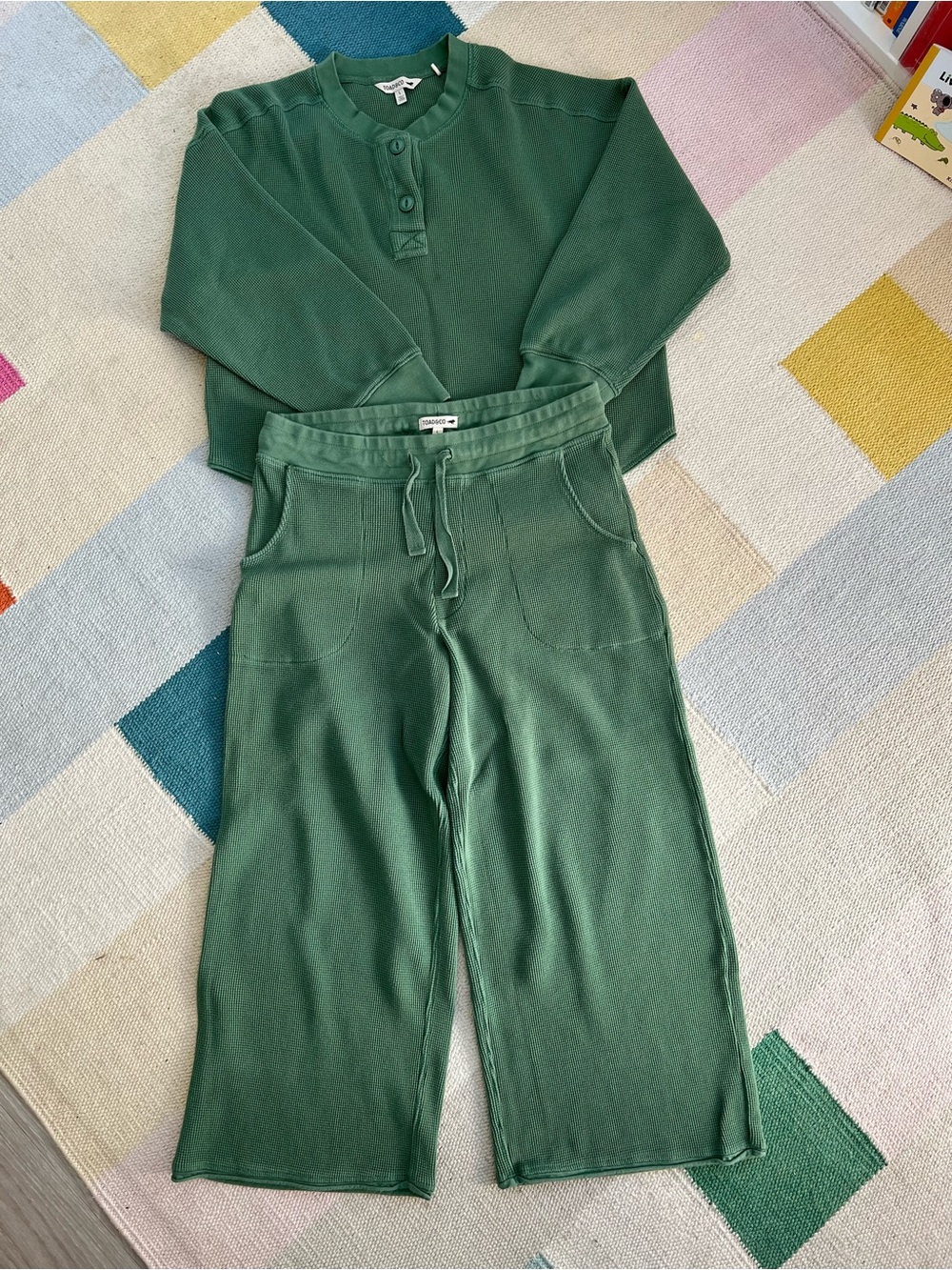 Toad&Co Kids Forest Green Wide-Leg Loungewear Set